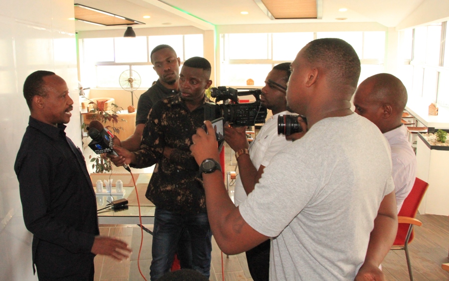 TaBSA President Dr. Zachariah Epharaim Makondo address the importance of Biosafety and Biosecurity to the media.